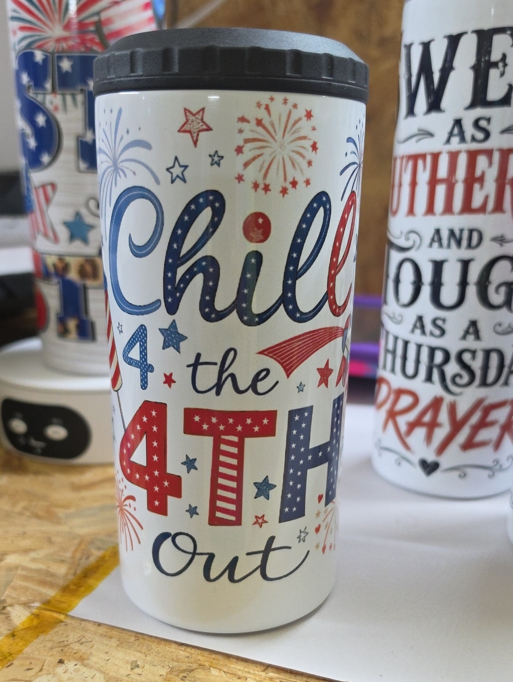 NaNa Red White Blue 'Chill 4th Out' Insulated Travel Tumbler